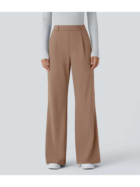 Halara Pants - Halara Flex DayStretch High Waisted Pocket Work Flare Pants Burro Size Small